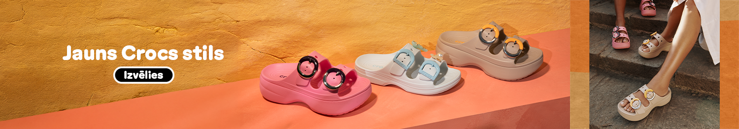 Atklājiet Crocs ar sprādzi &ndash; stilīgas sievie&scaron;u un vīrie&scaron;u sandales, platformas un klogus. Izvēlieties savu iecienītāko pāri un pasūtiet jau tagad!
